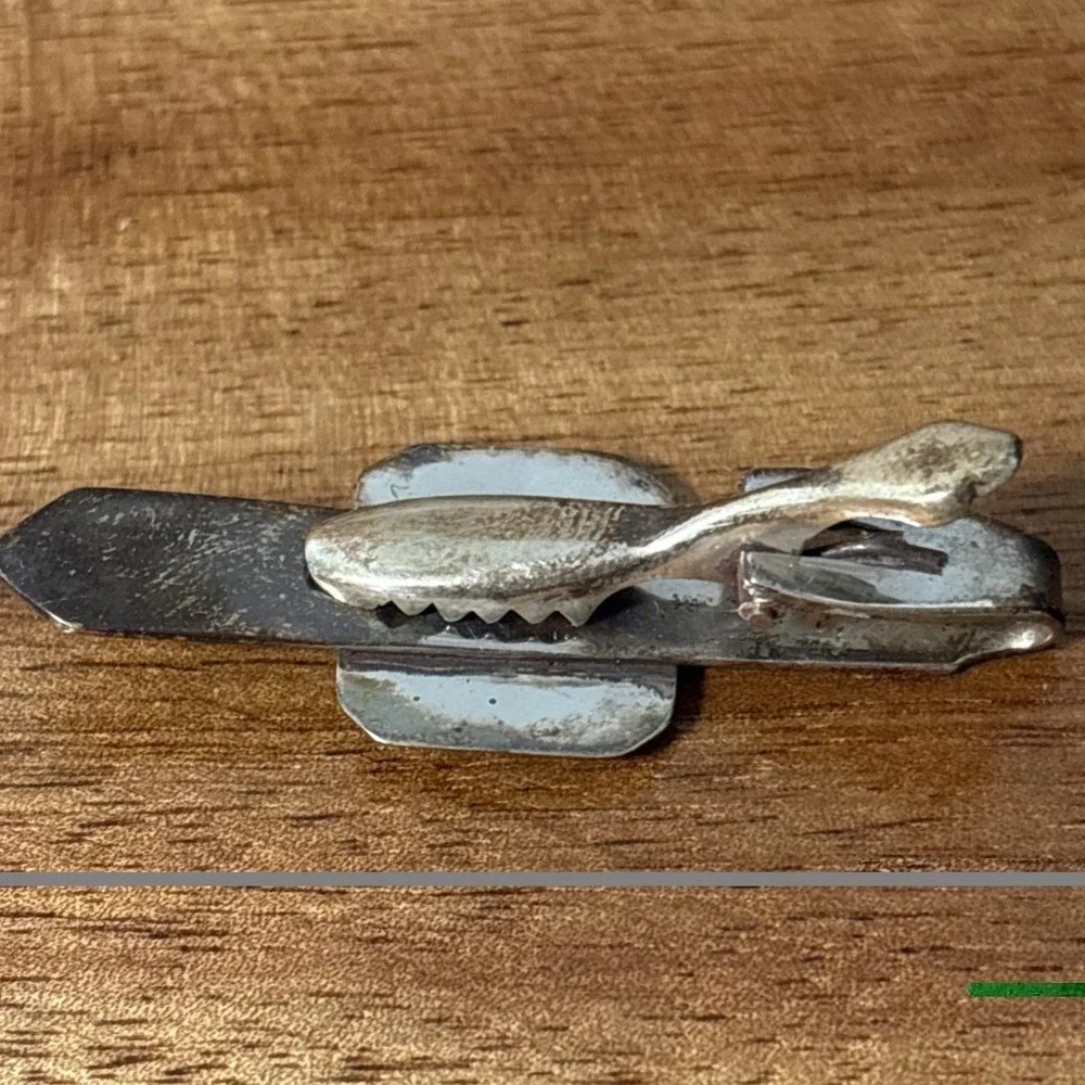Siam Niello Pre 1950 Sterling Silver Elephant Cufflinks & Tie Clip Set
